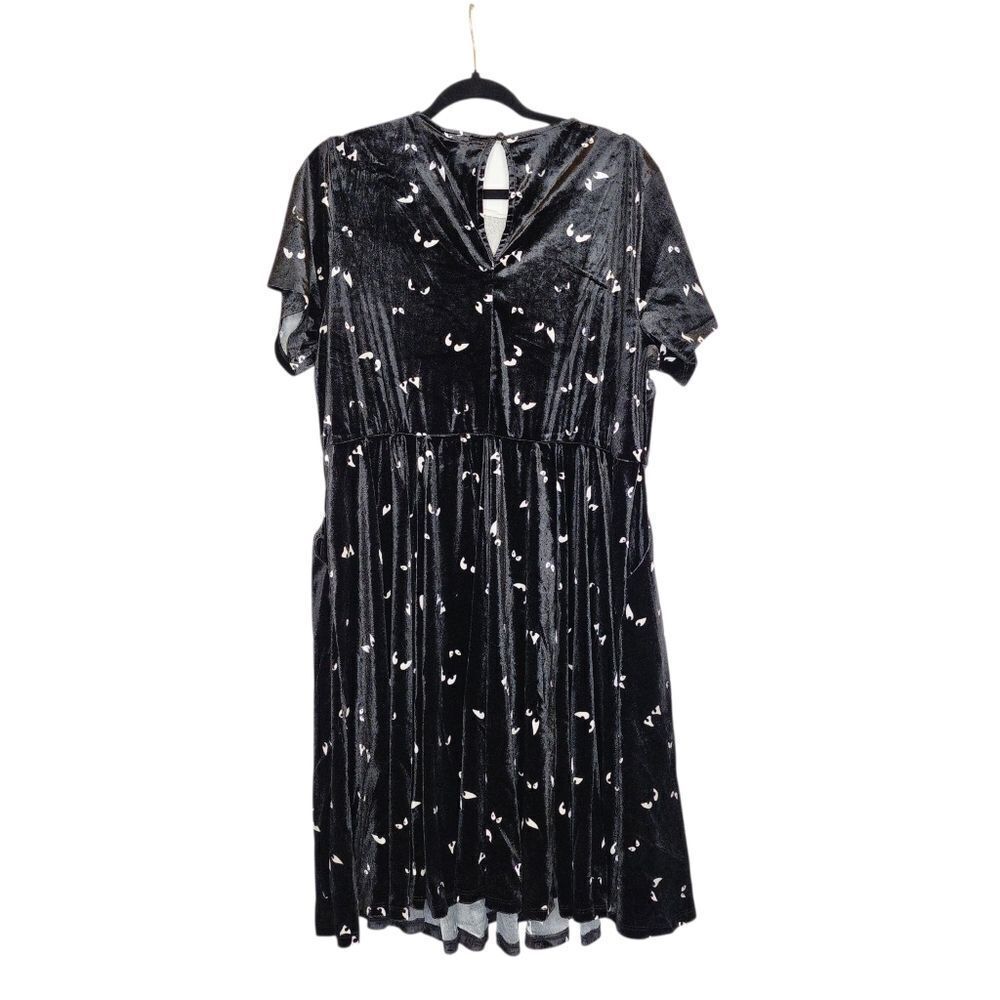 2X 18W 20W Torrid Black Velvet Collard Disney Haunted Mansion Dress Pocket Mini - Picture 11 of 11